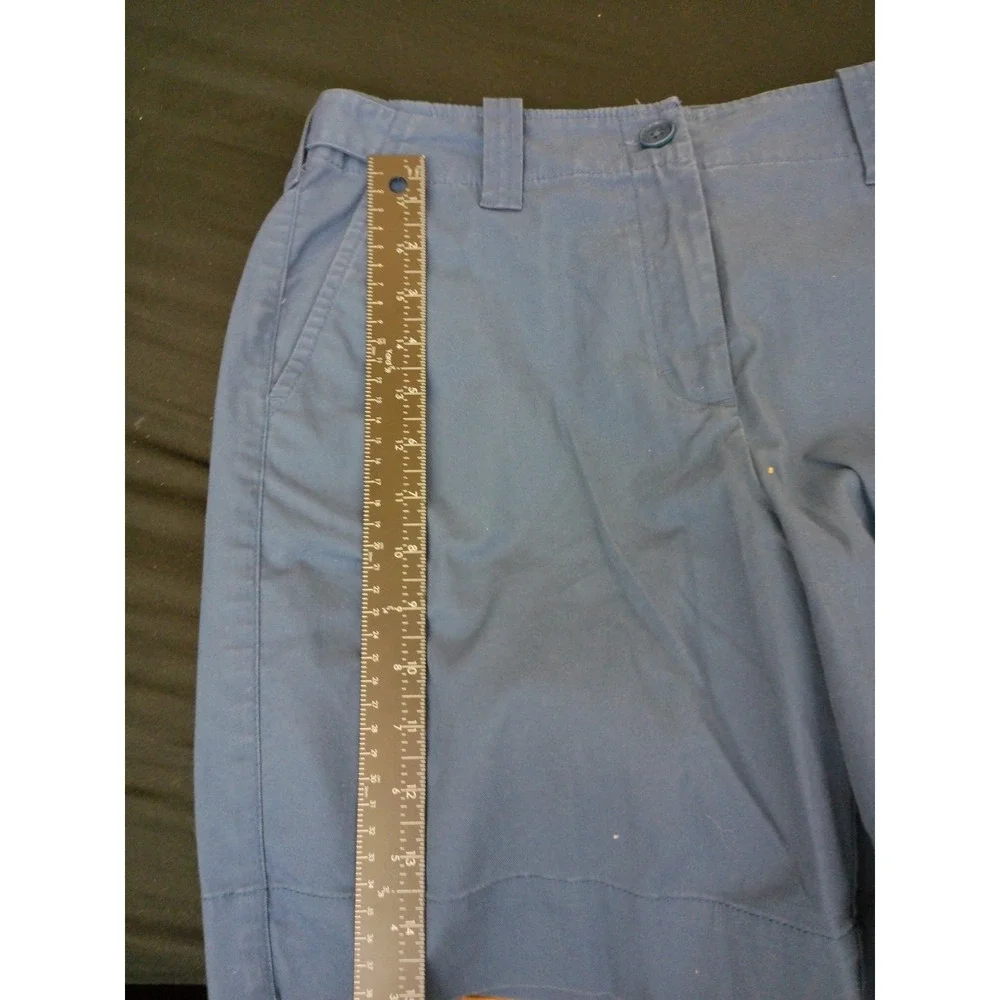 Talbots Shorts Womens Blue Size 8 Cotton Stretch Chino Flat Front Casual